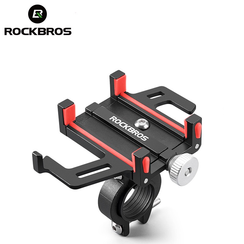 SG Delivery ROCKBROS Bike Phone Holder Motorcycle Adjustable Aluminum Alloy Cycling Stand 360 Rotation Bicycle Phone Mount Stand Bracket