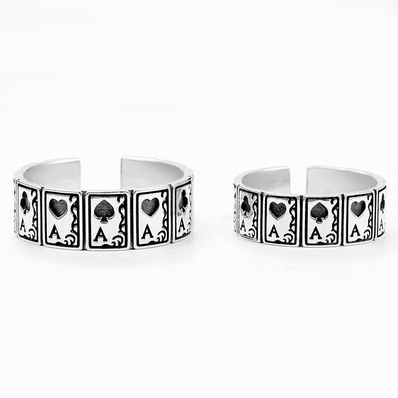 Punk Spielkarten Ring Verstellbar Im Vintage Stil Für Damen_voghion.com