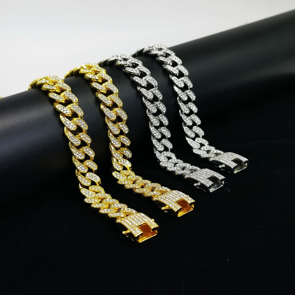 Cuban link kedjearmband för dam och herr i guld och silver_voghion.com