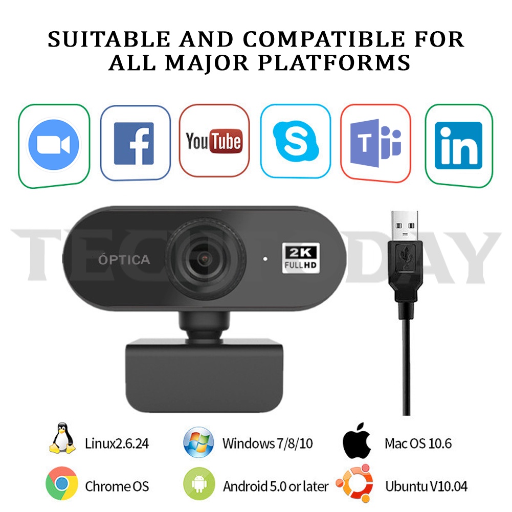 SG ReadyStock Óptica K Full HD MP P Webcam Computer PC WebCamera Microphone