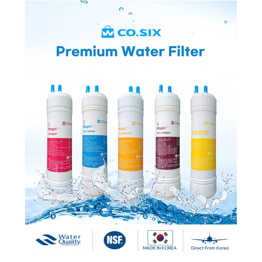 CO.SIX Korea Magic Plus Water Filter  Dispenser, Purifier, Tap System / U type 10 inch / UF / Alkaline Cartridge