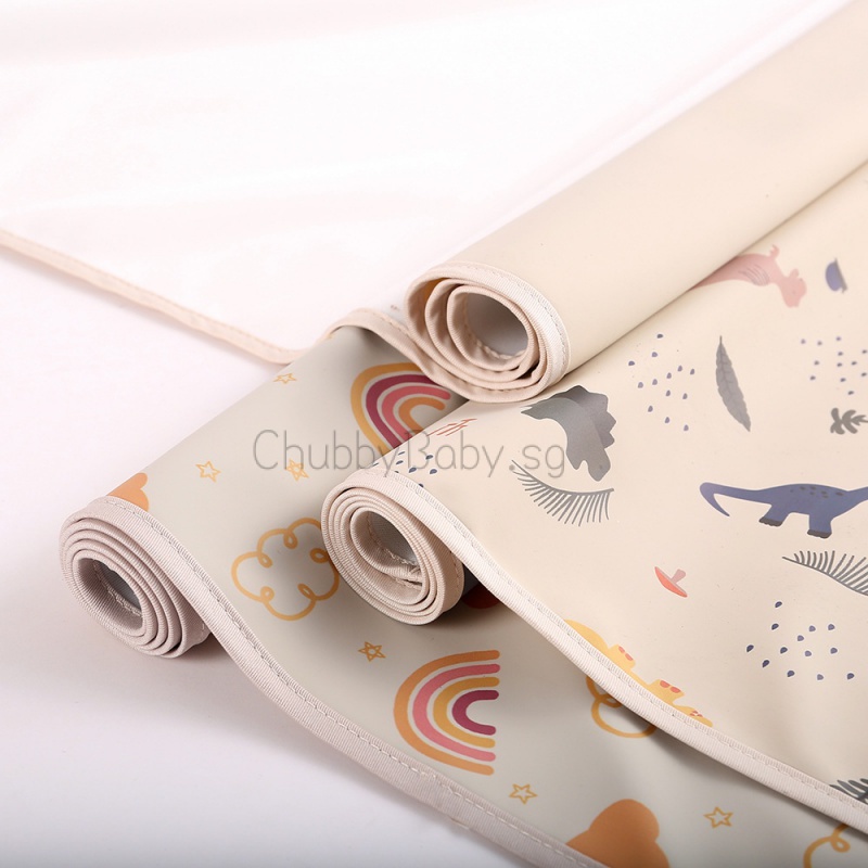 Newborn Waterproof PU Diaper Changing Pad with Cute Cartoon Patterns