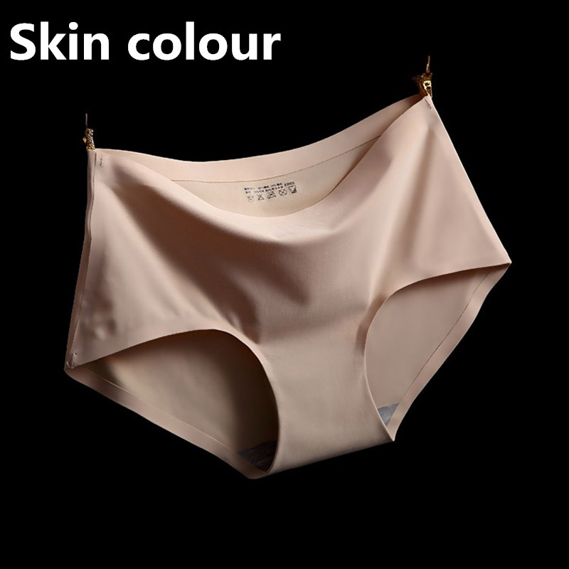 WILD FASHION 1pcs Ice Silk Seamless Underwear One-piece Breathable Mid Rise  Sexy Panties Panty