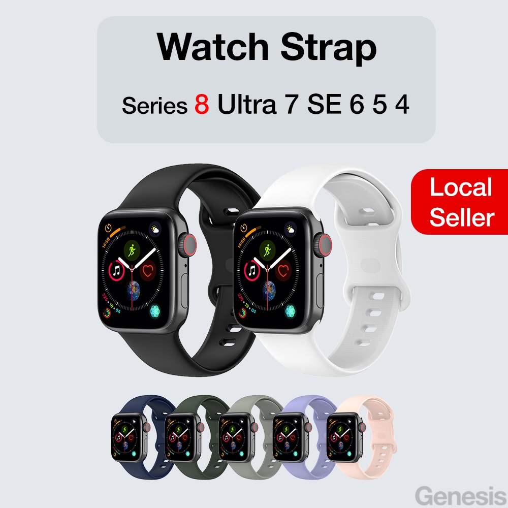 Genesis Watch Strap/ Band For Apple Watch Series 8 Ultra 7 SE 6 5 4 3 2 Silicone iWatch Sports 49mm 45mm 44mm 41mm 40mm