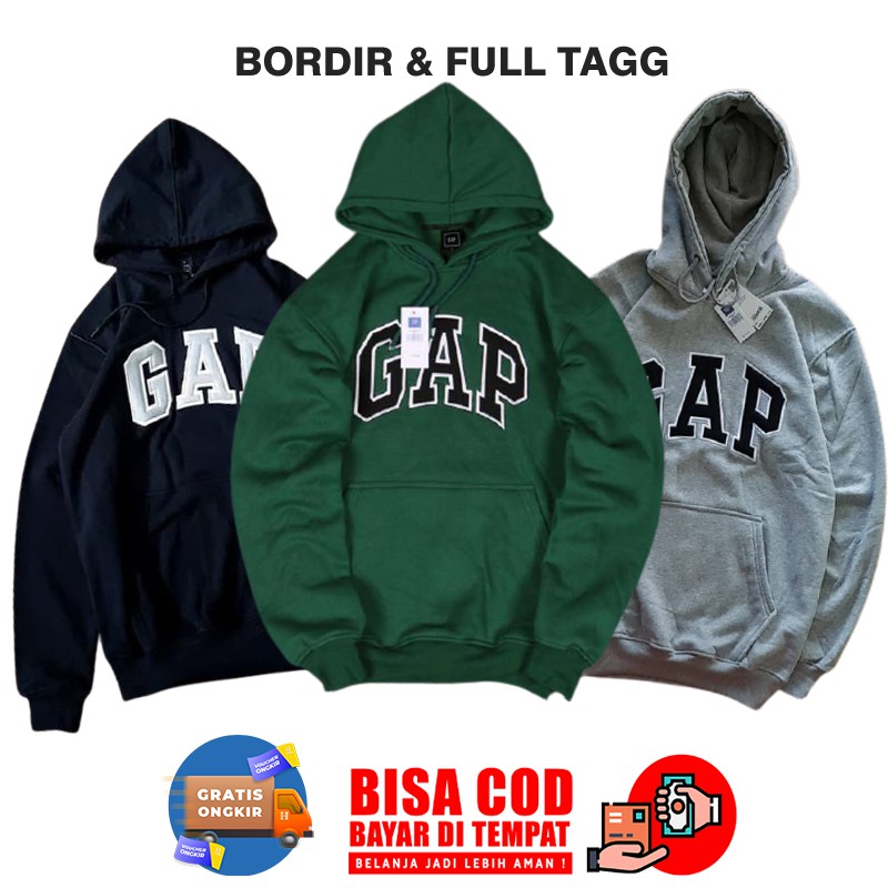 Sweater Hoodie GAP Premium Embroidery Writing Thick Fleece Material/DISTRO GAP FULL Embroidery Men Womenia