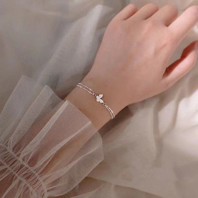 Bracciale a farfalla coreano Semplice braccialetto a farfalla con strass_voghion.com