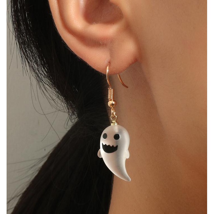 Orecchini pendenti fantasma in resina di Halloween, graziosi accessori per gioielli, orecchini con gancio per feste_voghion.com
