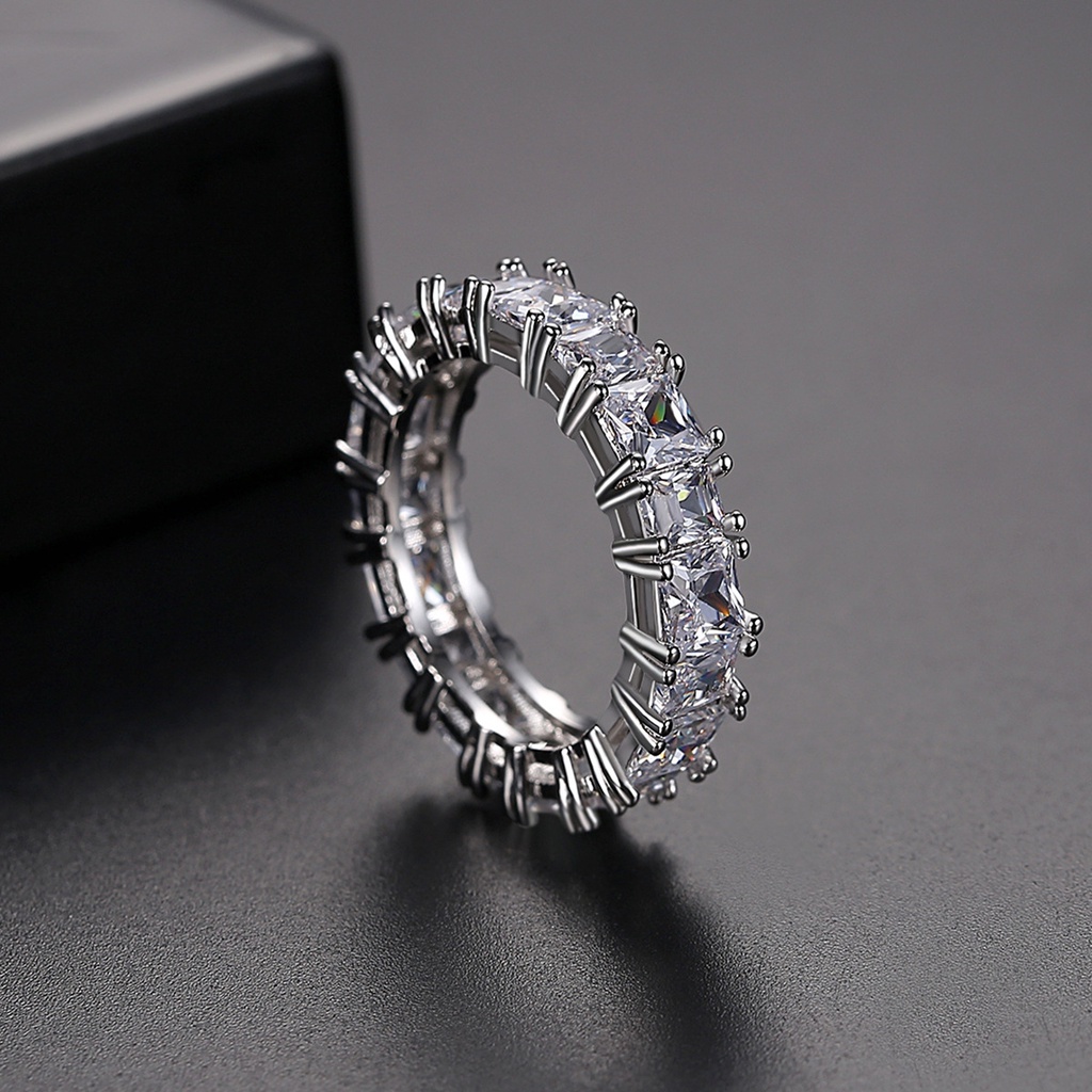 5mm Colorful Square Zircon Ring Fashion Luxury Women's Jewelry Wedding Ring Wholesale_voghion.com