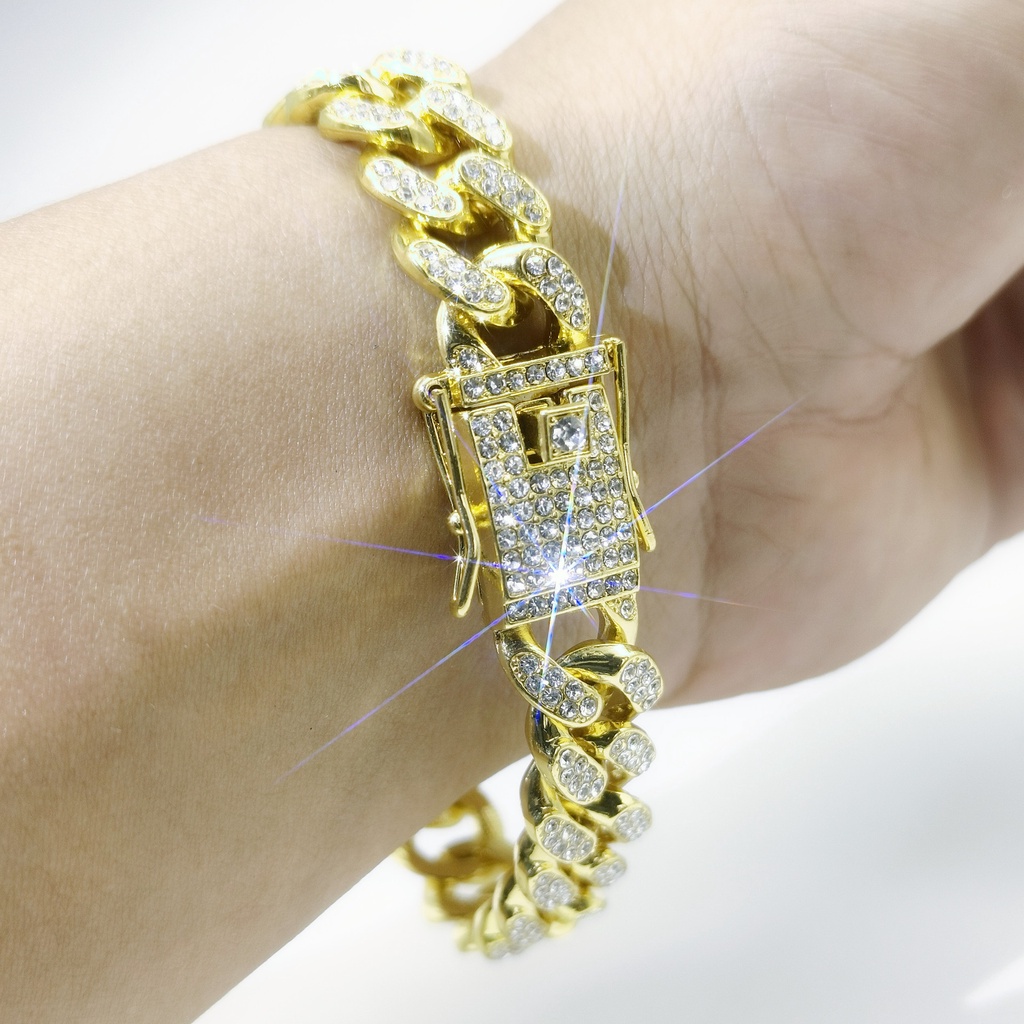 Cuban link kedjearmband för dam och herr i guld och silver_voghion.com