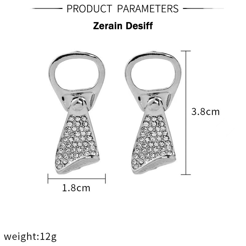 Orecchini a lobo con anello e strass per donna e ragazza_voghion.com