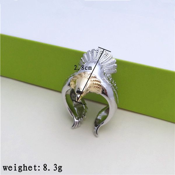 Unique Flying Eagle Knight Ring Punk Men's Animal Retro Open adjustable Ring_voghion.com