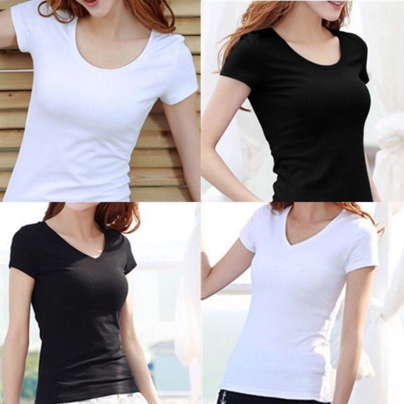 Korean version of short-sleeved t-shirt women's thin summer women's white  compassionate half-sleeved solid color bottoming shirt