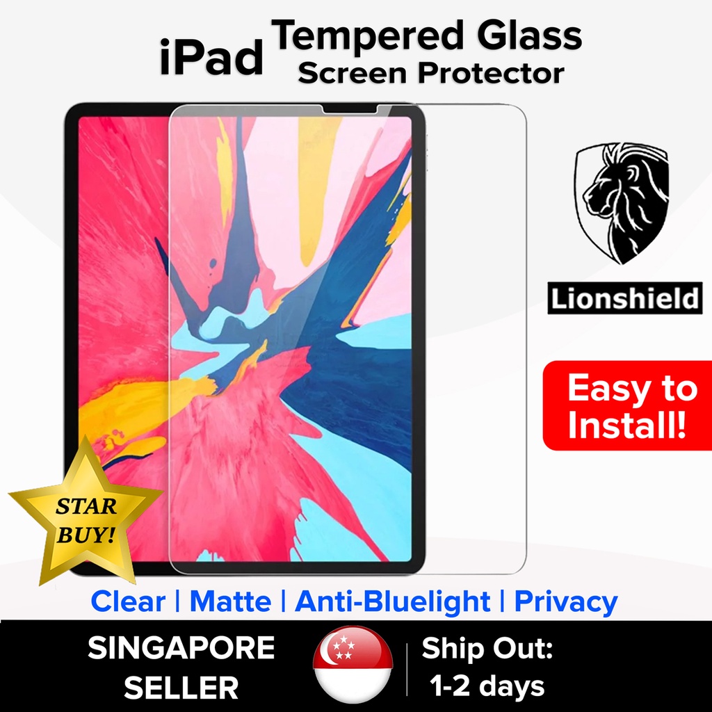 LionShield ImpactProof iPad Screen Protector - iPad Air 5/Air 4/10.2/Mini 6/5/4 Pro 11/12.9 /Air 3/2/9.7-Tempered Glass