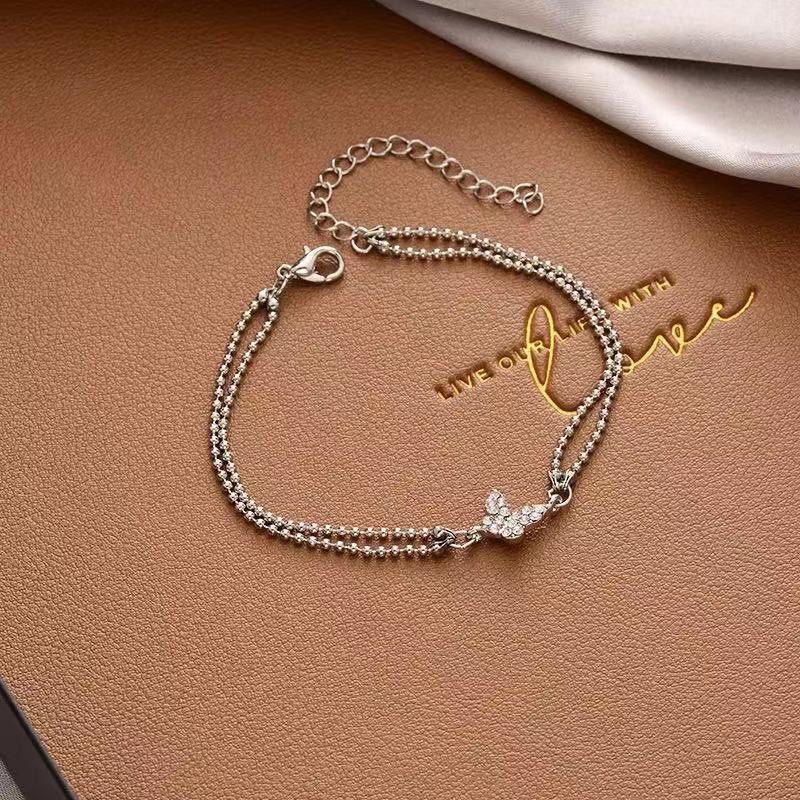 Bracciale a farfalla coreano Semplice braccialetto a farfalla con strass_voghion.com