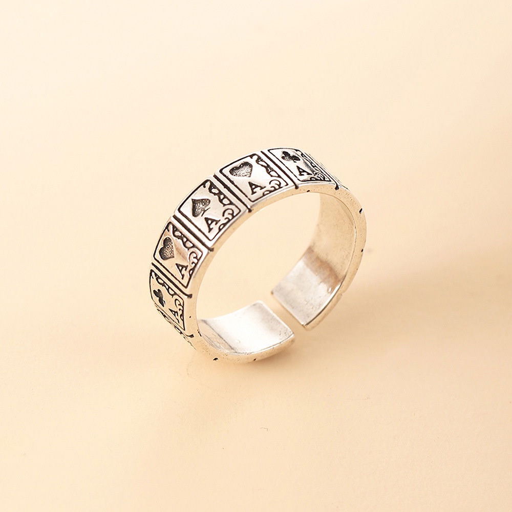 Punk Spielkarten Ring Verstellbar Im Vintage Stil Für Damen_voghion.com