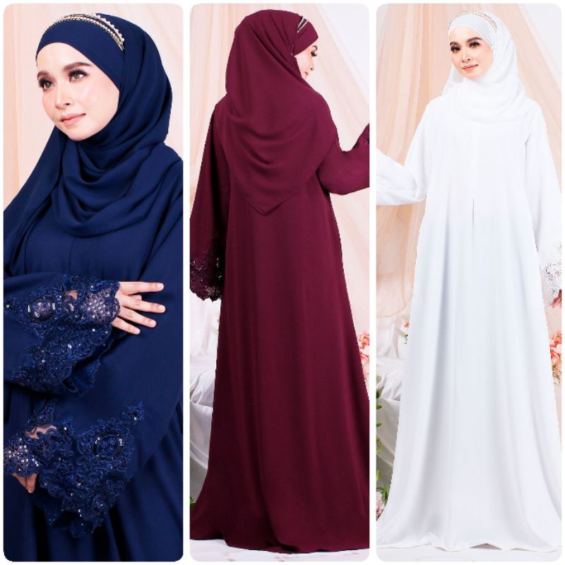 Abaya Lace Exclusive Muslimah Jubah-Abaya Only(Free 1 pair of handsock)