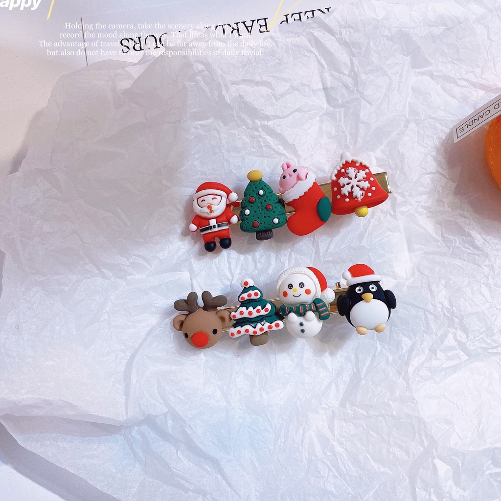 Arbre de noël enfants cheveux accessoires enfant fille mignon dessin animé bonhomme de neige Elk pince à cheveux_voghion.com