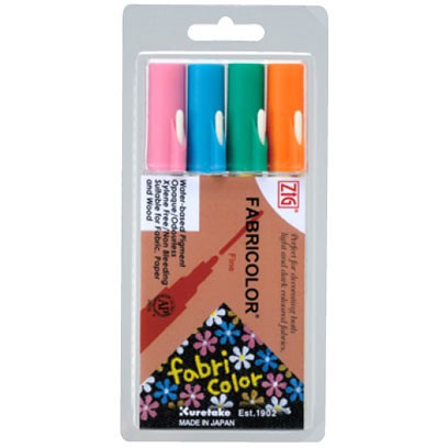 日本吳竹明亮色繪布筆 4色組展示圖