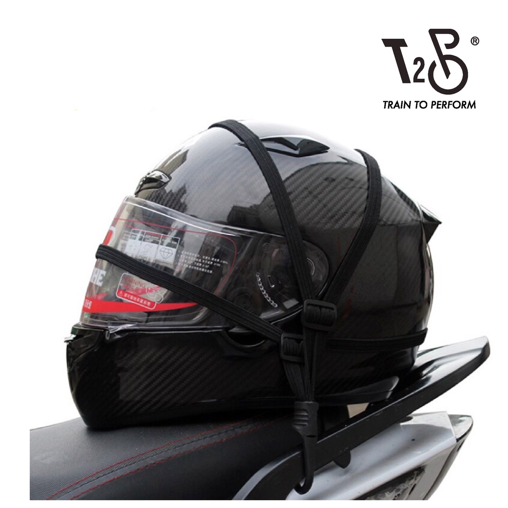 T2P Helmet Luggage Rope Motorcycle Bungee Cord Helmet Belt S Hook Secure Riding Gear