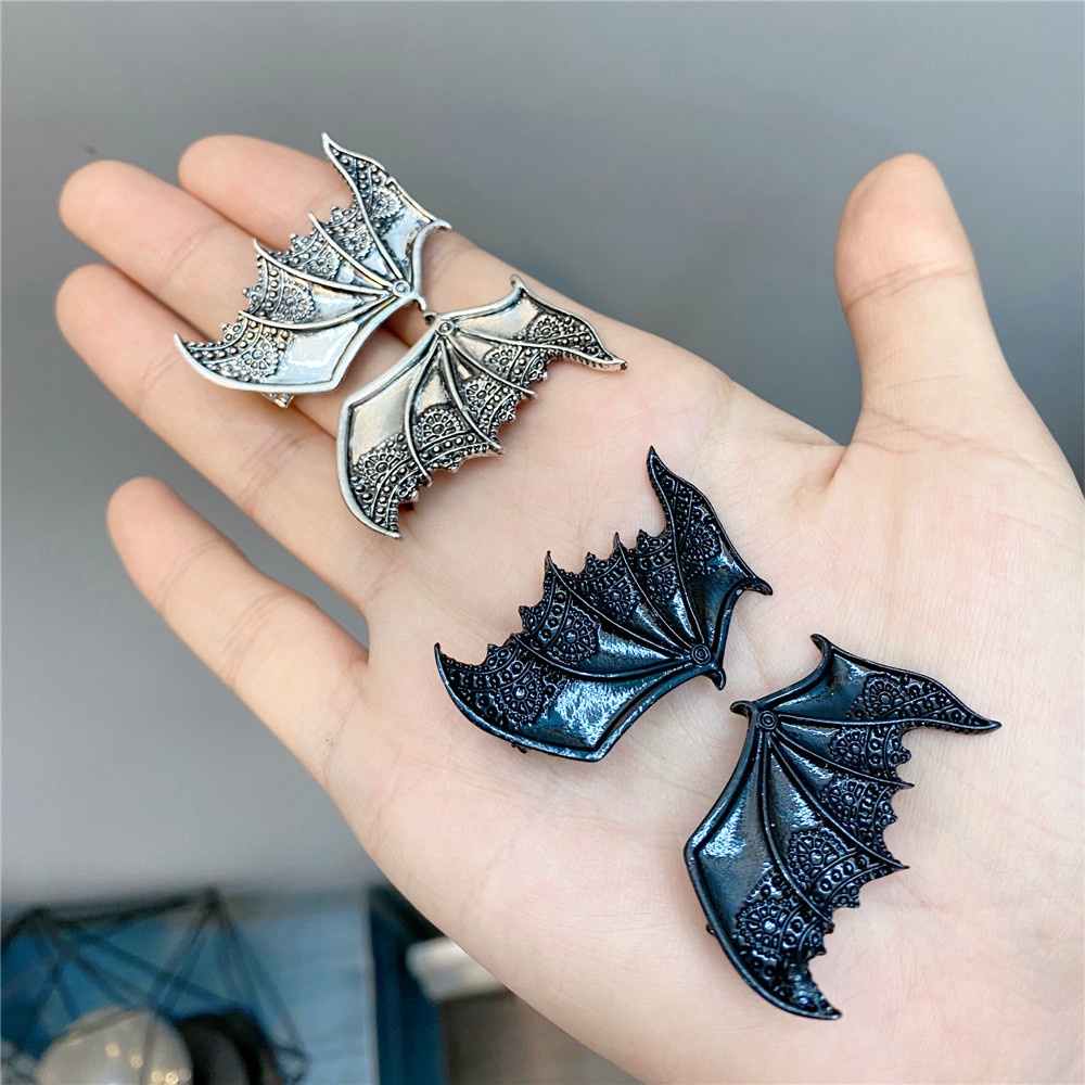 Halloween Vampire Devil Wings Bat Hairpin Alternative Small Duckbill Clip Punk Bangs Clip_voghion.com
