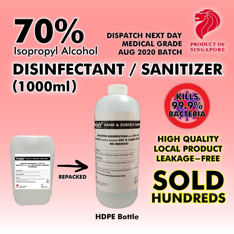 Sanitizer   Surface Disinfectant 70% Isopropyl Alcohol Based (hospital 