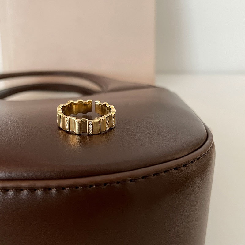 Anillo doble ajustable de nácar bisutería fina de moda mujer_voghion.com