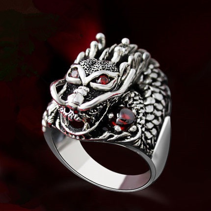 Anillos de acero inoxidable con forma de animal, diseño de dragón, estilo punk, hip hop, para hombre y niño, joyería, regalo creativo, venta al por mayor_voghion.com