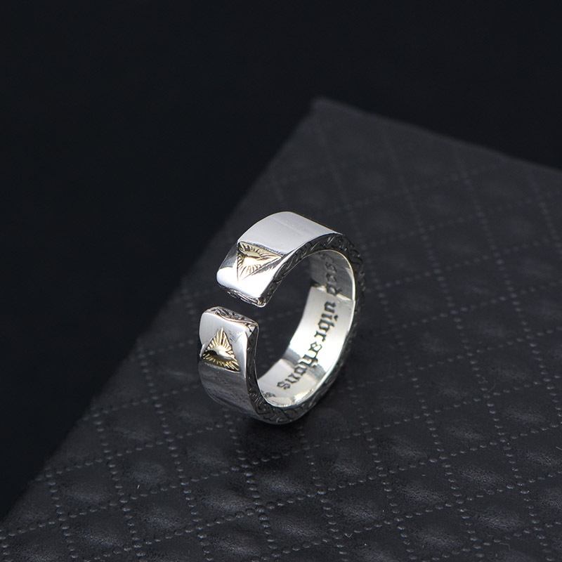 Open Ring Retro Style Silver Tone Unisex Glossy Adjustable Band_voghion.com