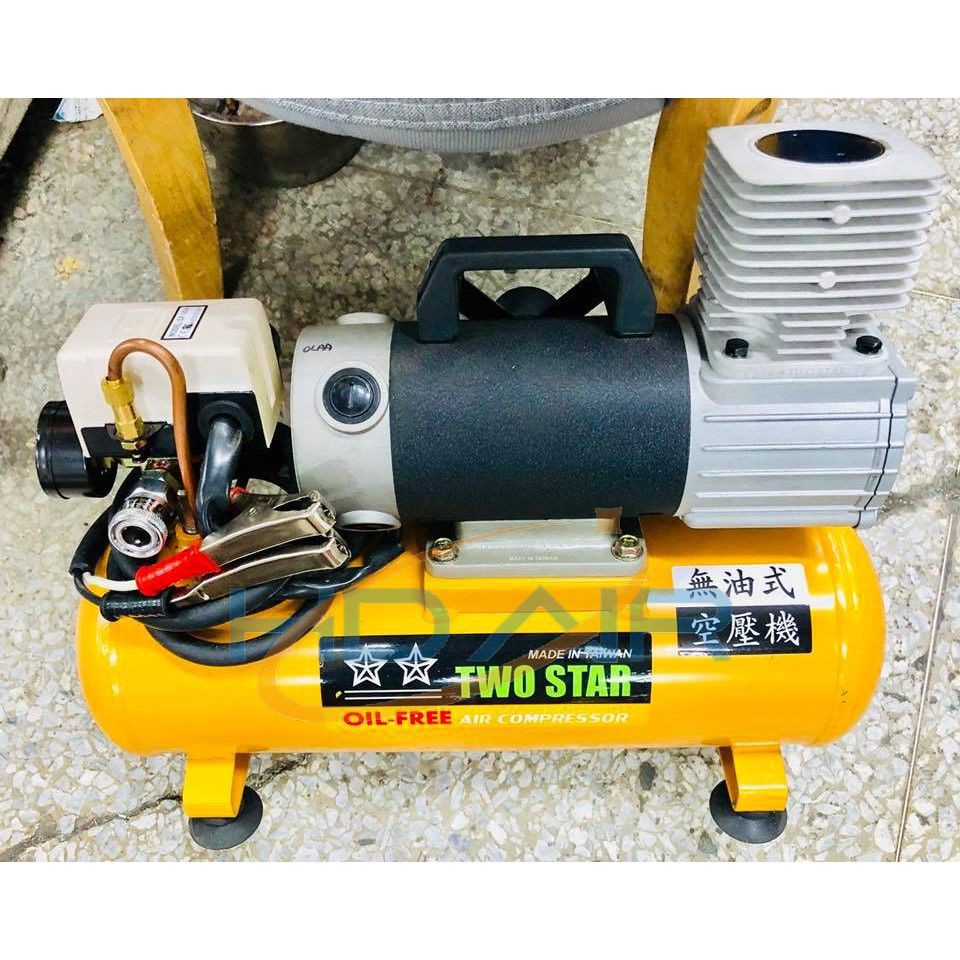 TWO STAR雙星牌總代理騏村Vespa直流DC車用12V 24V無油式FD-D108油式空壓機CT-D108 商品圖片 2
