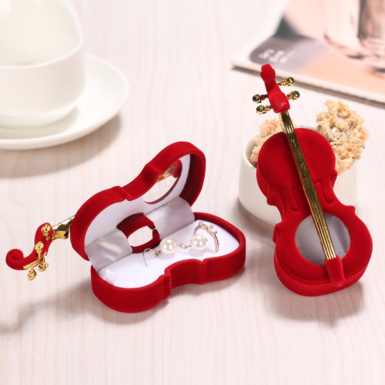 1 cutie cadou unică pentru violoncel, suport pentru bijuterii, cutie de catifea pentru verighete, cercei, colier, afișare și ambalare_voghion.com