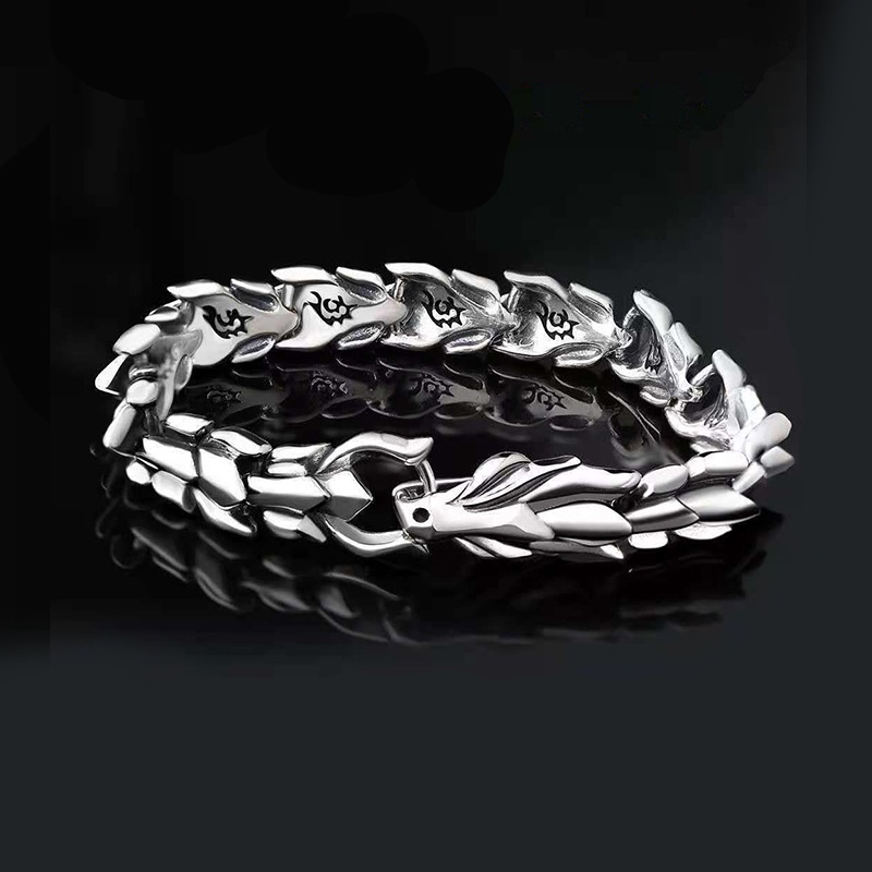 Bracciale osso di drago da uomo stile punk retro gioiello_voghion.com