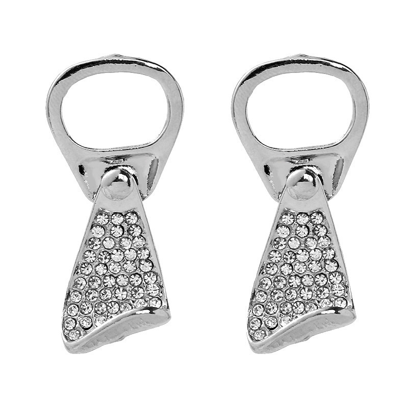 Orecchini a lobo con anello e strass per donna e ragazza_voghion.com