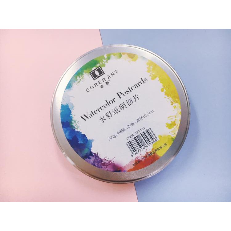 圓形水彩紙鐵盒組展示圖