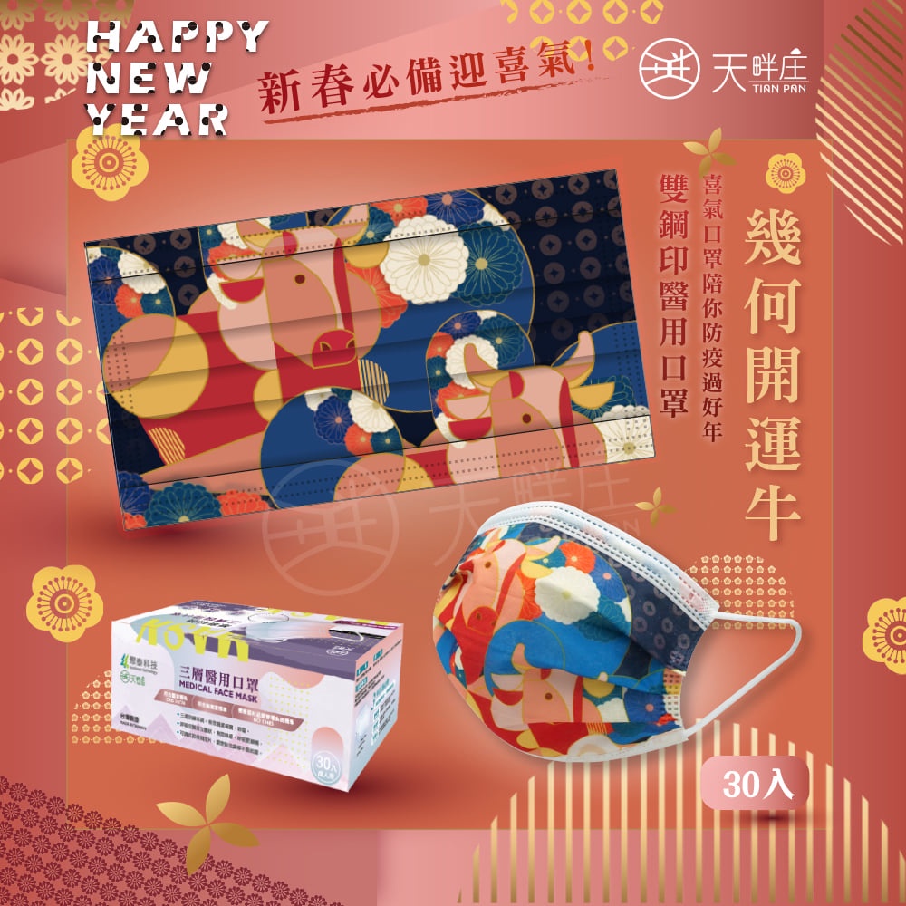 聚泰 成人 平面 醫療口罩 醫用口罩 新年口罩 節慶口罩 MD 雙鋼印 台灣製造 現貨供應