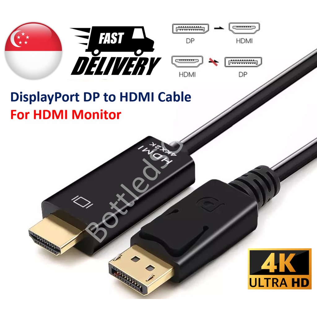 [SG Local Seller] DIsplayport DP to HDMI Cable 1.5Metre 4K /1080P