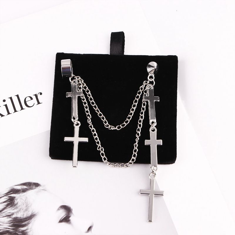 1PC Frauen Kreuz Ohrringe Klassische Moderne Metall Christian Kette Tropfen Baumeln Ohrringe Retro Aussage Mädchen Ohr Drop_voghion.com