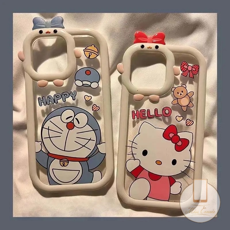 เคสโทรศัพท์มือถือแบบนิ่ม กันกระแทก ลายการ์ตูนเฮลโลคิตตี้ โดราเอมอน โบว์ ลิตเติ้ลมอนสเตอร์ สําหรับ IPhone 11 13 12 14 Pro MAX 6 6S 7 8 Plus XR X XS MAX SE 2020