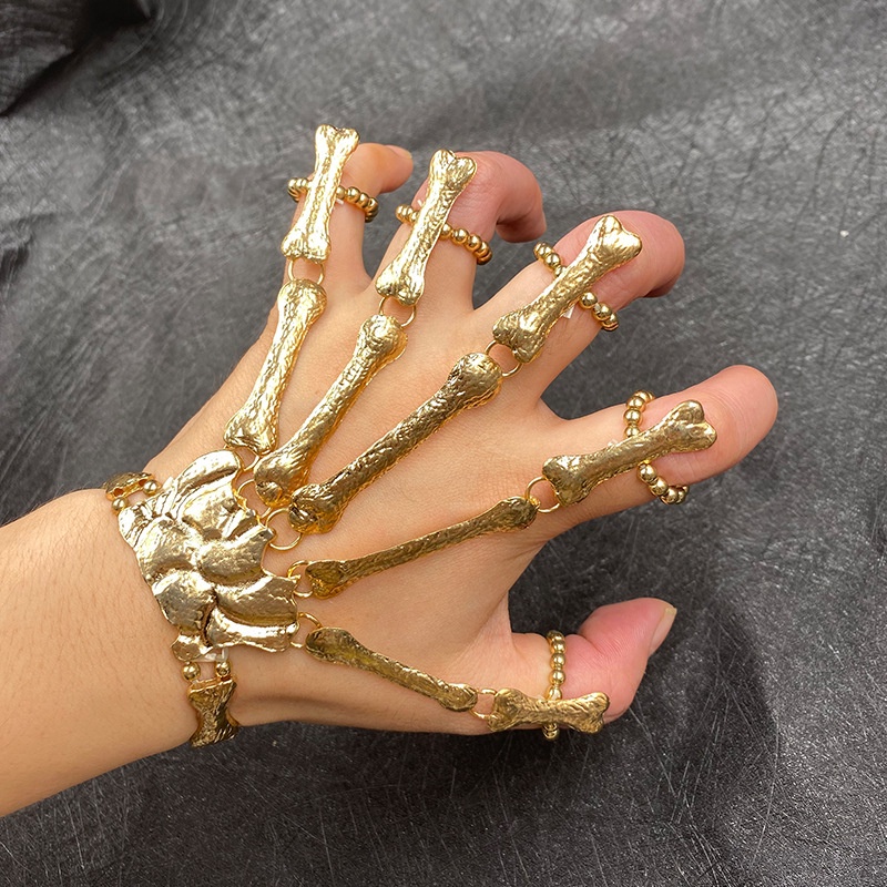 Bracciale a mano di scheletro per donna stile gotico punk_voghion.com
