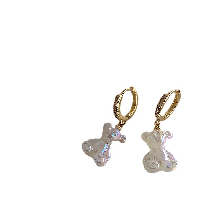 Teddybär Ohrhänger Acryl Creolen Modeschmuck_voghion.com