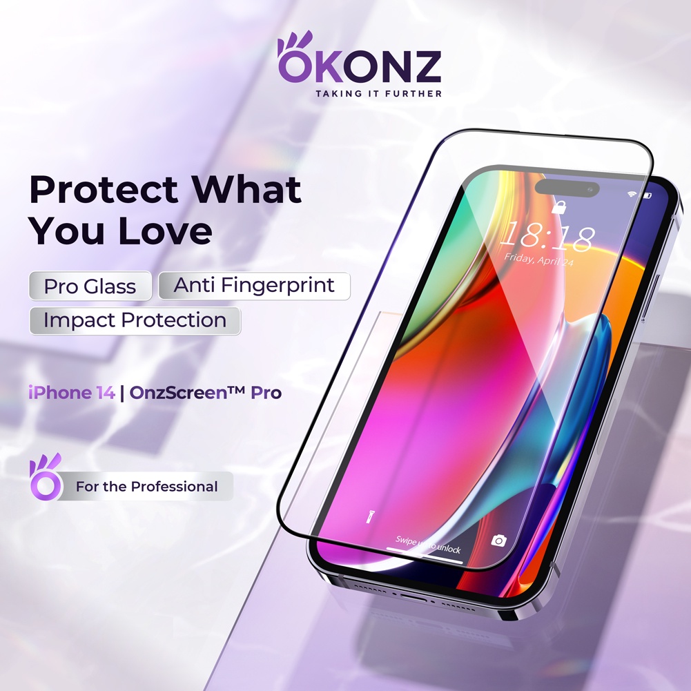 OKONZ iPhone 14 Pro Max/14 Pro/14/14 Max Screen Protector Tempered Glass