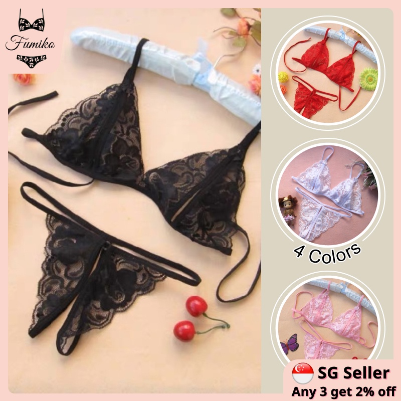 SG Stock Fumiko Sexy Lingerie Lace Bra Set Sleepwear Women Erotic Underwear  Bikini G01