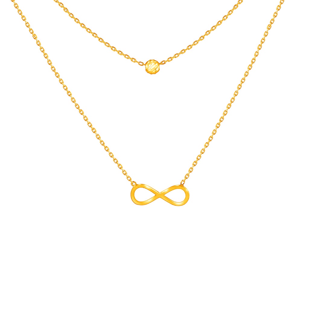 Citigems 916 Gold Double Layer Infinity Bead Necklace