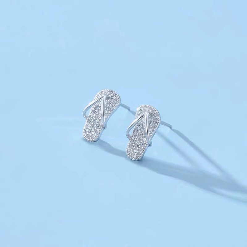 Full Rhinestone Slippers Stud Earring for Women Party Mini Shoes Earring Statement Jewellery_voghion.com