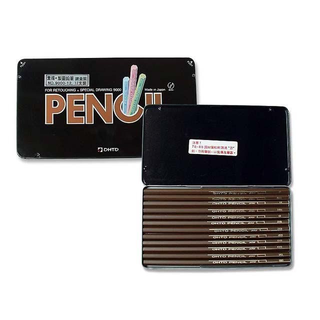日本 OTTO NO.9000 素描鉛筆 12支鐵盒組展示圖