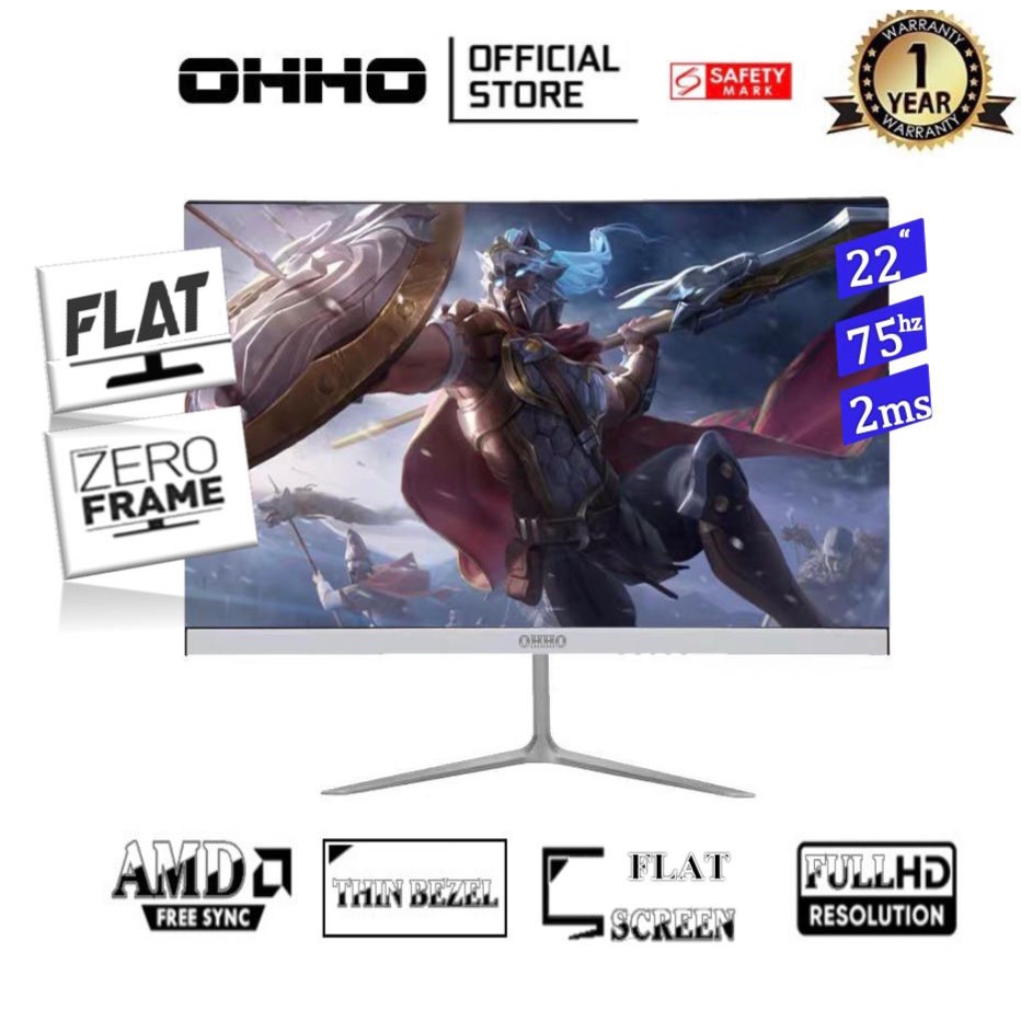【READY STOCK】OHHO Brand 22/24'INCH l Full HD 1920*1080 l IPS LED Gaming Monitor l Flicker Free AMD Freesync I