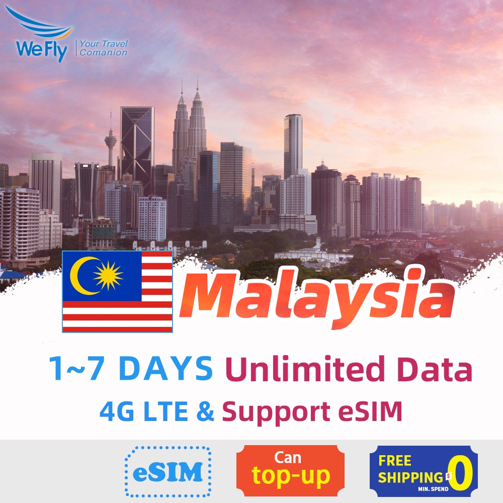 Malaysia SIM card Unlimited Data 4G High Speed 17 Days Prepaid SIM