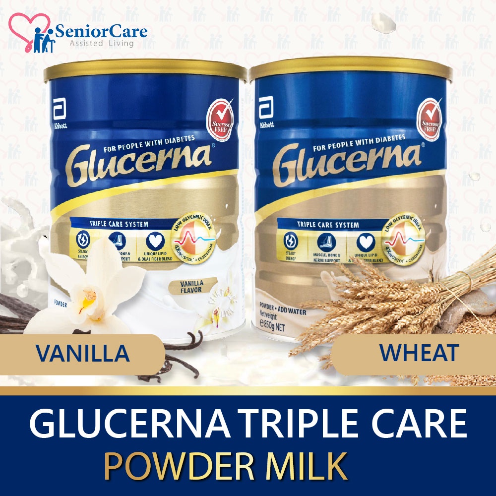 *Bundle of 4* Glucerna Triple Care 850g Vanilla Wheat Powder Food Abbott Daily Nutrition for Diabetes Elderly Adult