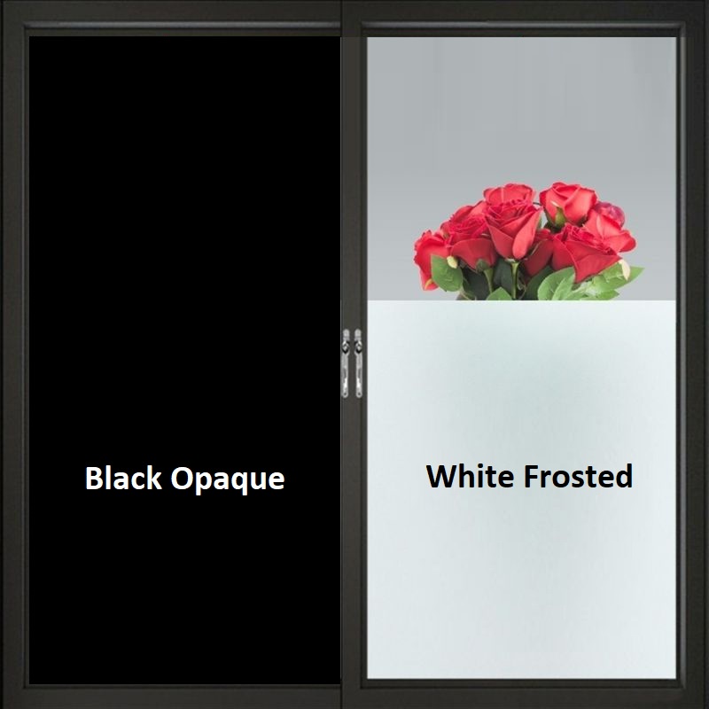 White Frosted Window film Shading heat insulation and sunscreen cellophane film anti-peeping full blackout White Frosted