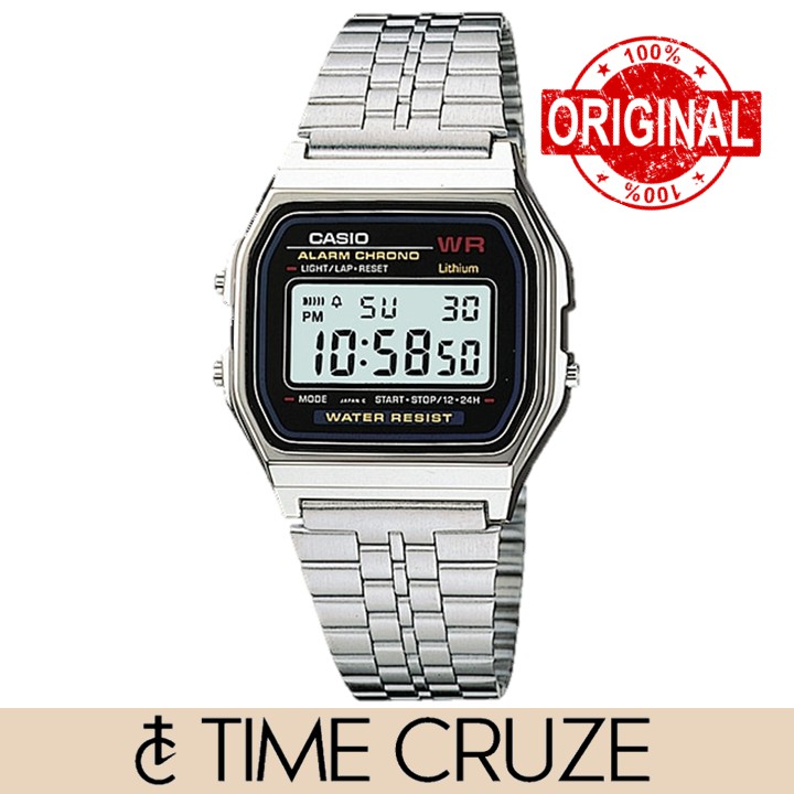 [Time Cruze] Casio A159 Adjustable Stainless Steel Digital Men Women Watch A159WA-N1DF A159WA-N1 A159WA-N1