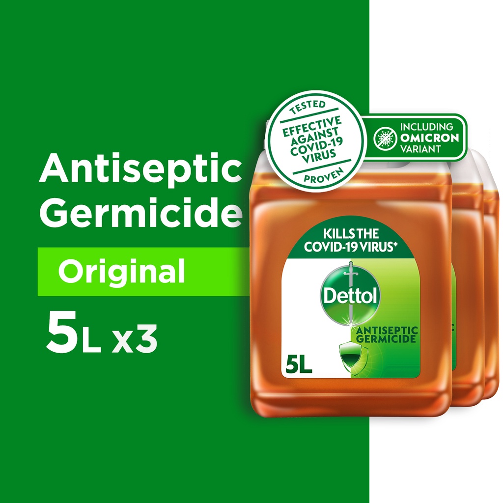 [Bundle of 3] Dettol Antiseptic Germicide Liquid - 5L (Kills 99.9% of Virus)